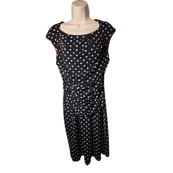 connected apparel Dresses & Skirts - Connected Apparel - Black Polka Dot Cocktail Dress - Size 8